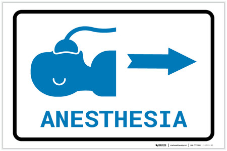 Anesthesia Right Arrow with Icon Landscape v2 - Label | Creative Safety ...