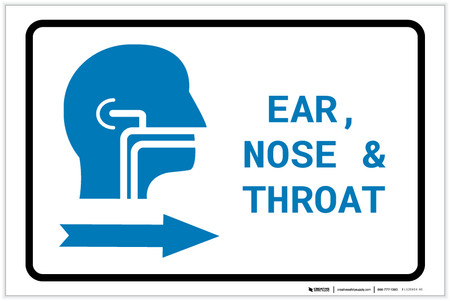 Ears, Nose, and Throat (ENT) Right Arrow with Icon Landscape v2 - Label