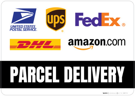 Parcel Delivery with Logos Landscape - Floor Sign