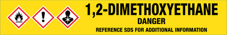 1,2-Dimethoxyethane [CAS# 110-71-4] - GHS Pipe Marking Label