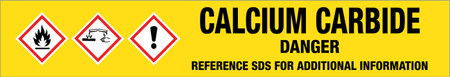 Calcium Carbide [CAS# 75-20-7] - GHS Pipe Marking Label