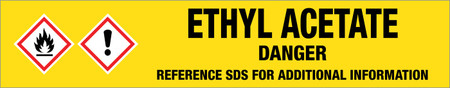 Ethyl Acetate [CAS# 141-78-6] - GHS Pipe Marking Label
