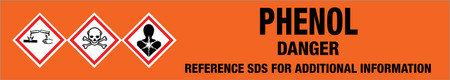 Phenol [CAS# 108-95-2] - GHS Pipe Marking Label