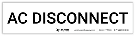 AC Disconnect - Arc Flash Label