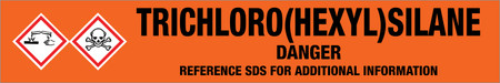 Trichloro(Hexyl)Silane [CAS# 928-65-4] - GHS Pipe Marking Label