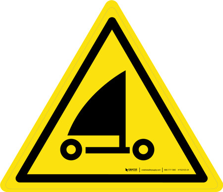 Yapper Warning Sign Sand Yachting Warning - ISO Floor Sign