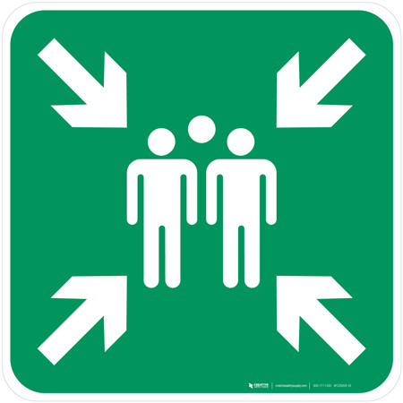 Evacuation Assembly Point Safe Condition - ISO Floor Sign