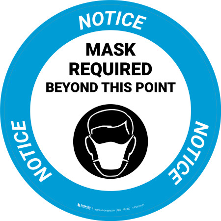 Notice: Mask Required Beyond This Point with Icon Circular - Floor Sign