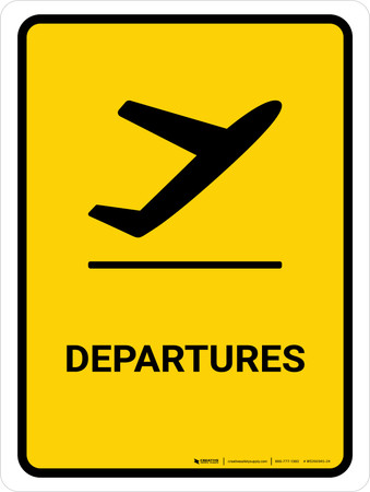 Departure Yellow Portrait - Wall Sign