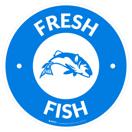 Fresh Fish with Icon Circle - Floor Sign