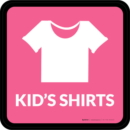 Jr Clothes Sign Kids Shirts with Icon Square - Floor Sign