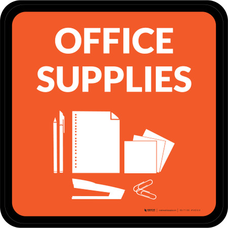 Office Supplies with Icon Circle - Floor Sign