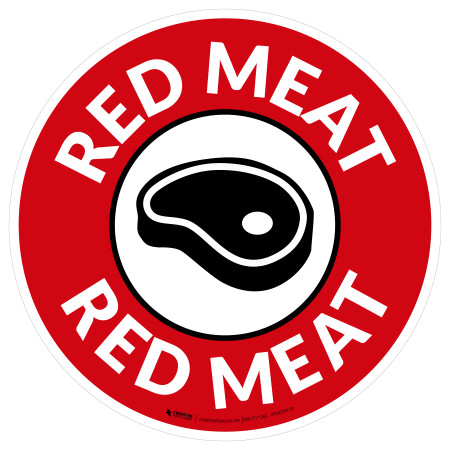 Mixed Meat Sign Red Meat with Icon Circle - Floor Sign