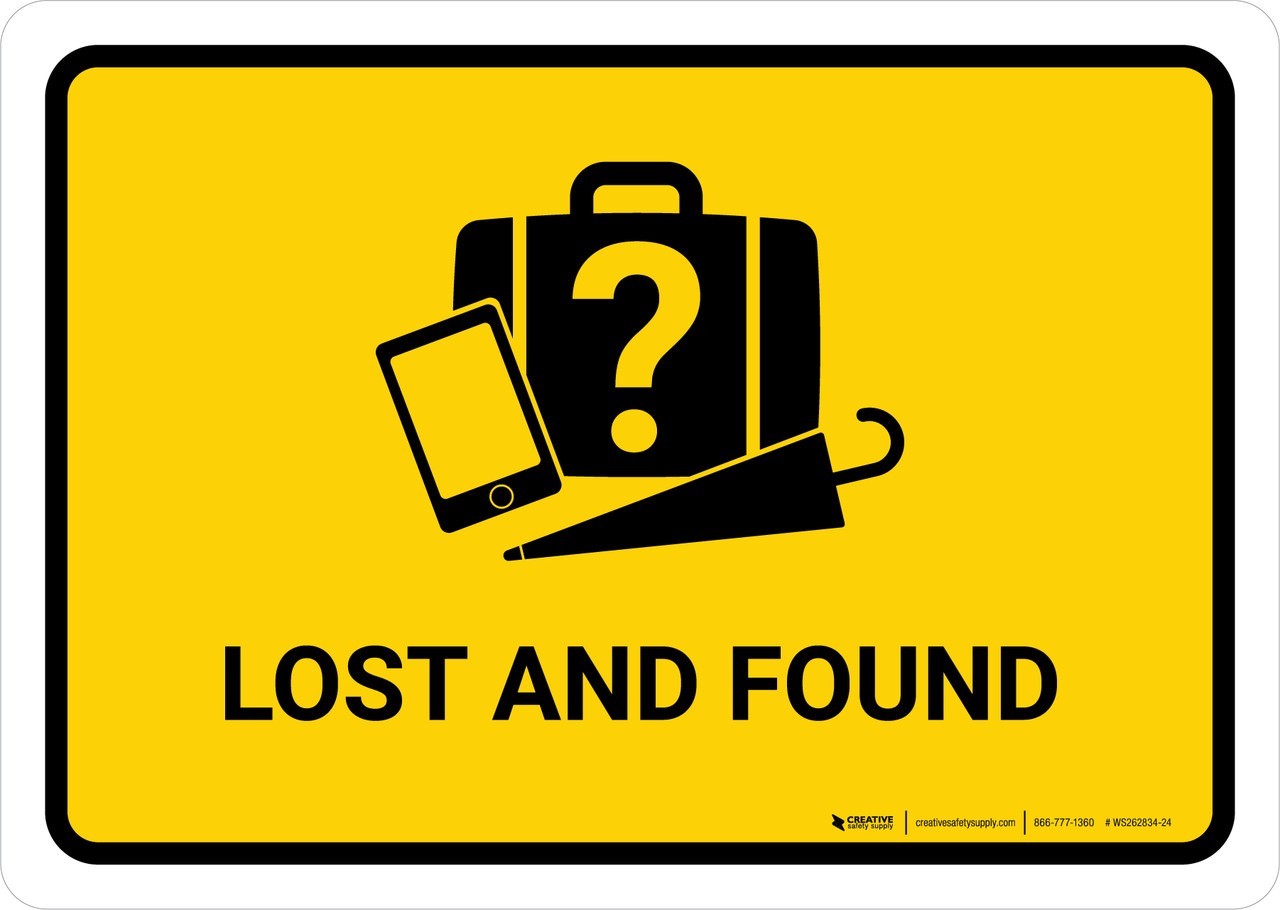 lost and found yellow landscape - wall sign