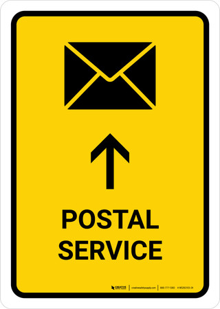 Post Order Sign Postal Service With Up Arrow Yellow Portrait - Wall Sign