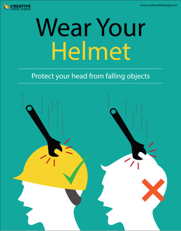 Wear Your Helmet - Protect Your Head From Falling Objects - Poster