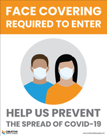 Face Covering Required To Enter - Poster