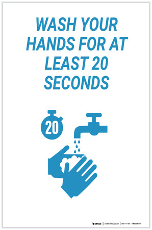 Wash Your Hands For 20 Seconds - Label