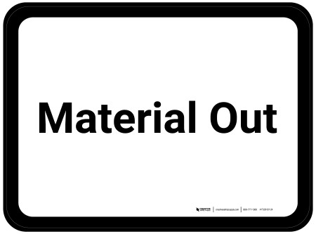 Material Out - White Rectangle - Floor Sign
