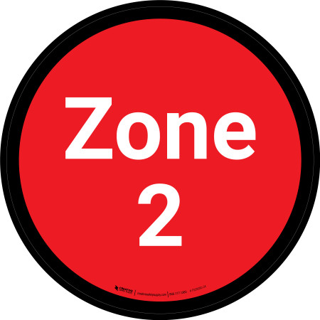 Zone 2 - Red Circle - Floor sign