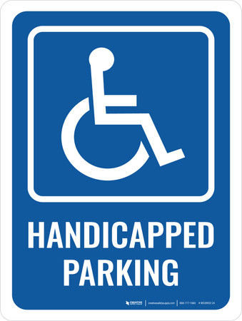 Handicapped Parking Portrait - Wall Sign