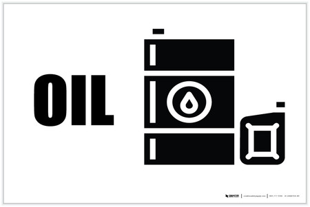 Used Oil Label Icon Oil with Icon Landscape - Label | Creative Safety Supply