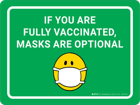 If You Fully Vaccinated Masks Are Optional With Icon - Wall Sign