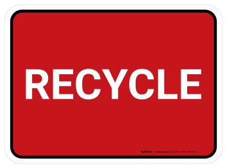 Red Recycle Rag Sign 5S Recycle Red Rectangle - Floor Sign