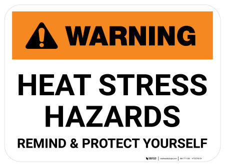 Warning Heat Stress Hazards Rectangle - Floor Sign