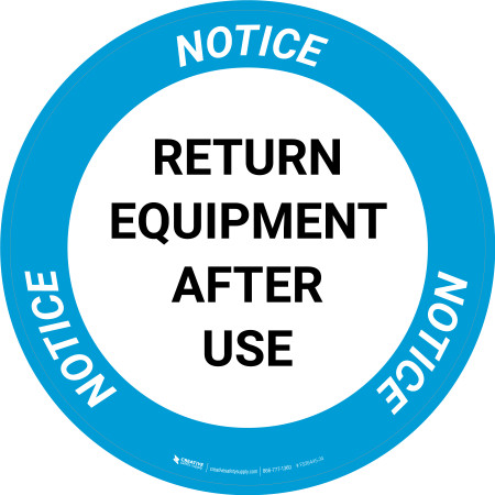 Notice: Put Tools Back In Their Proper Place Circular - Floor Sign