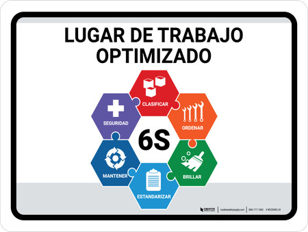 Lugar de Trabajo Optimizado 6S Horizontal - Wall Sign