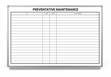 Preventative Maintenance Dry Erase Board