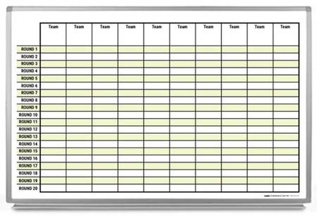 Fantasy Football Live Draft Board. Foam board, colored card stock, and  thumb tacks.