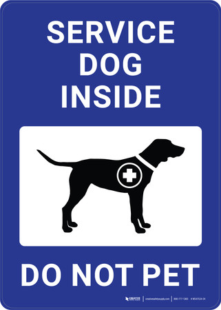 Service Dog Inside Do Not Pet with Icon Portrait - Wall Sign