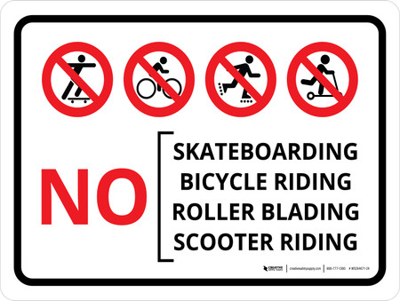 No Skateboarding Bicycle Riding Roller Blading Scooter Riding Landscape ...