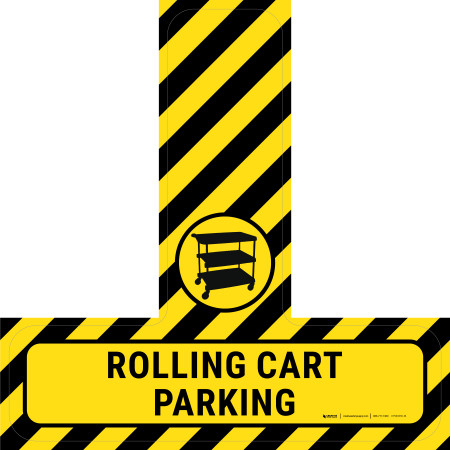 Rolling Cart Parking - Floor Sign T's