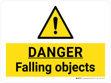Danger: Falling Objects Landscape - Wall Sign