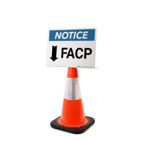 Notice: Arrow Down FACP Landscape - Single-Sided Cone Signs | Creative ...