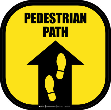 Pedestrian Path - Rounded Square Floor Sign