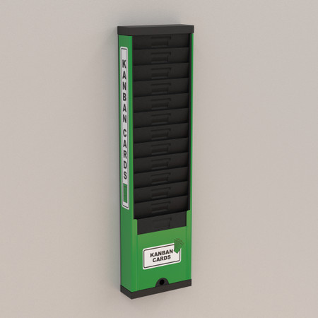 21 Card Rack Unit Kanban Card Rack - Green | Creative Safety Supply
