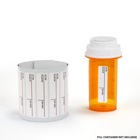 Lot No Filled By Exp Date - Pharmaceutical Auxiliary Label