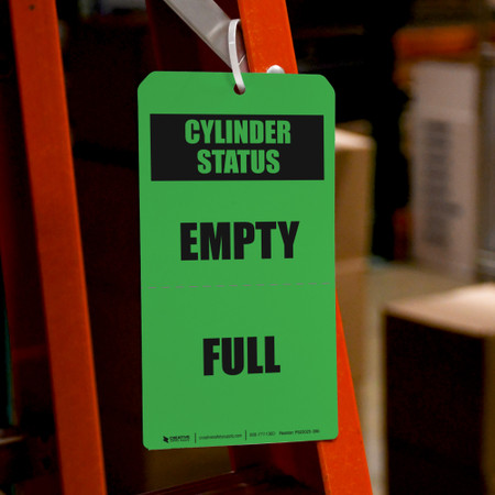 Cylinder Status: Empty/Full Green - Tear-Off Tag