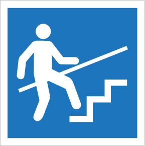 Label Handrail Use Handrail Mandatory - IMO Glow Label