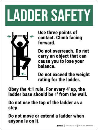 Ladder Safety Portrait - Wall Sign