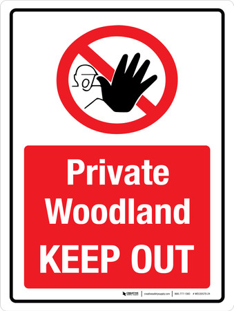 Treehousekeep Out Sign Private Woodland Keep Out with Icon Portrait - Wall Sign