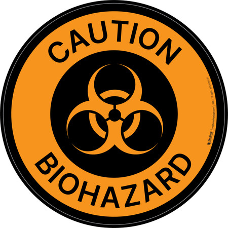 Caution - Biohazard with Icon Circular - Floor Sign