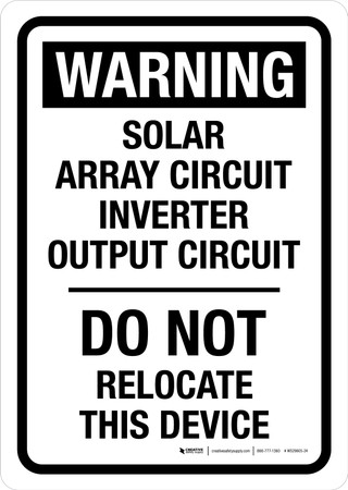 Warning: Solar Array Circuit Inverter Output Circuit Do Not Relocate ...