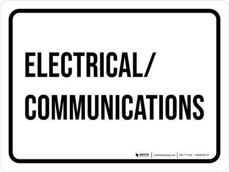 Communication Sign Rinstone Electrical Communications White Landscape - Wall Sign
