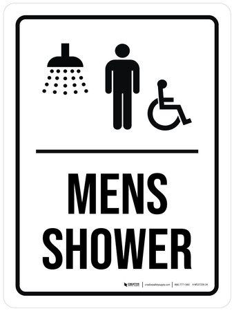 Mens Shower (with Wheelchair Icon) - Wall Sign