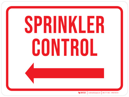 Sprinkle Indicator Sprinkler Control (Arrow Left) Landscape - Wall Sign